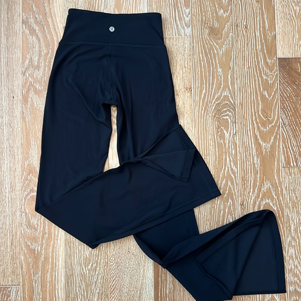 NWOT Lululemon Black Flare Pants w/side slit